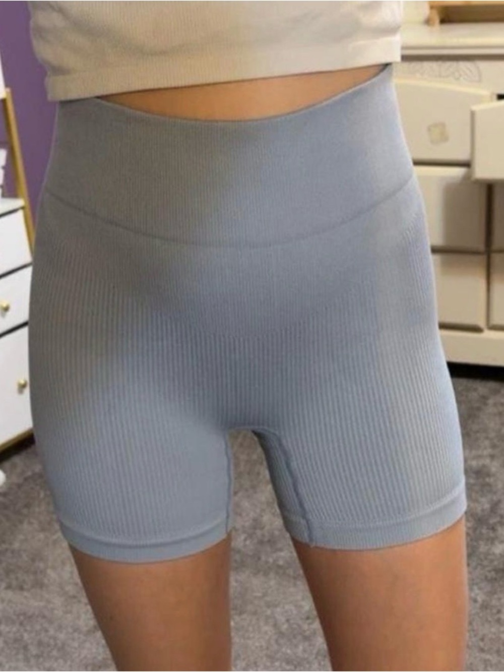 NWT Aritzia Sunday Best granite blue Kissy Ribbed Biker Short